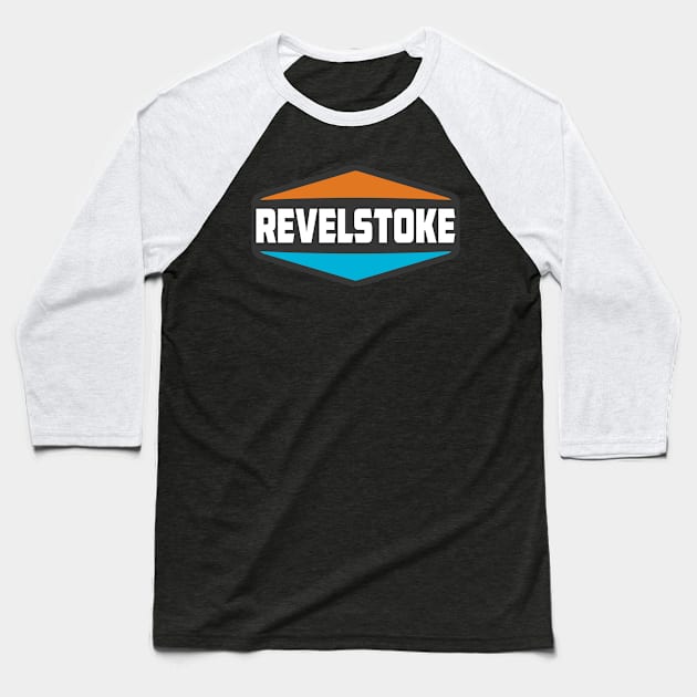 Skiing Revelstoke Canada Ski Baseball T-Shirt by heybert00